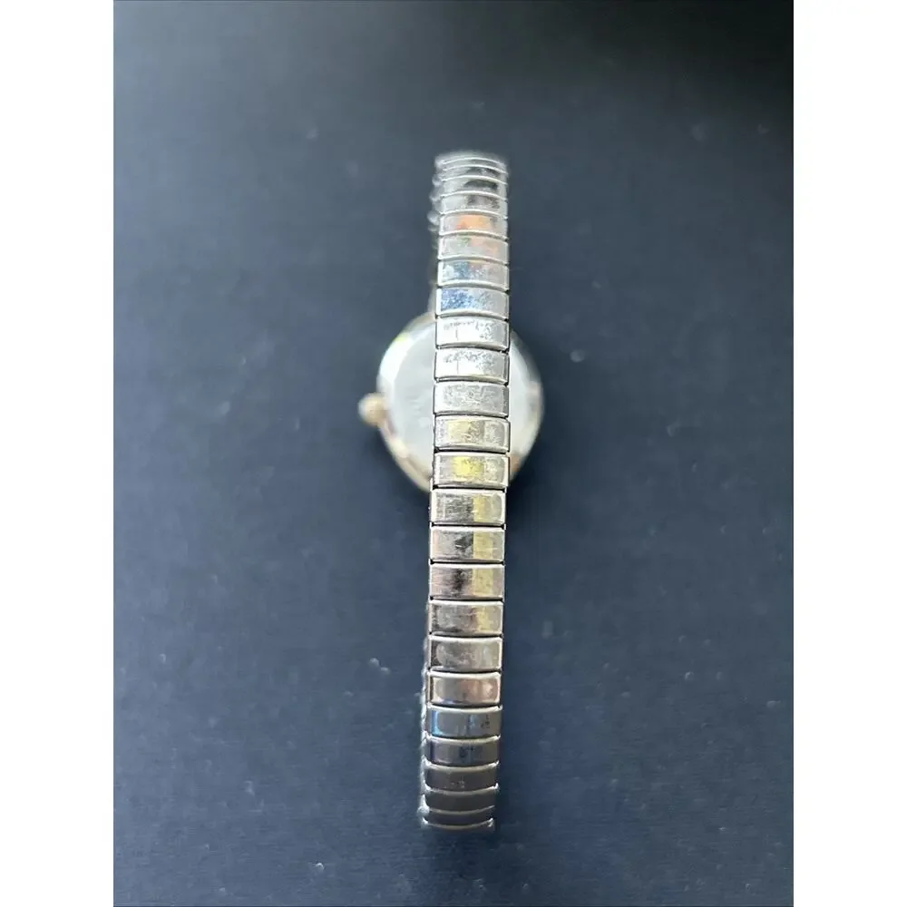 Milan Silver Tone Case Gold Tone Dial Women’s Stretch Band Quartz Watch